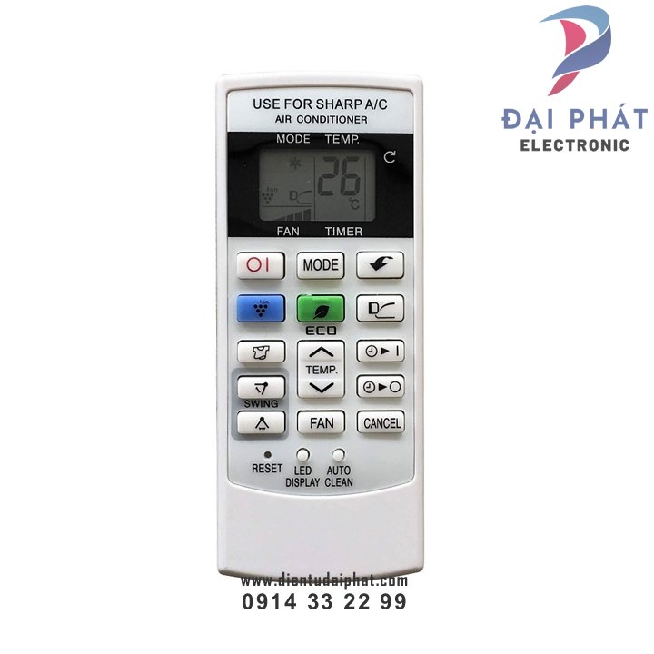 Điều khiển điều hòa Sharp 2 chiều CRMC-A876JBEZ